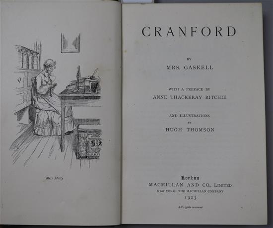 Mrs E Gaskell Cranford, published by MacMillan & Co, 1903, Calf 8vo, illustrated.